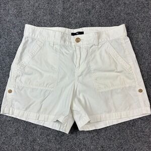 Gap Womens White Utility Cargo Shorts Size 2 Low Rise Cotton Mini Casual‎
